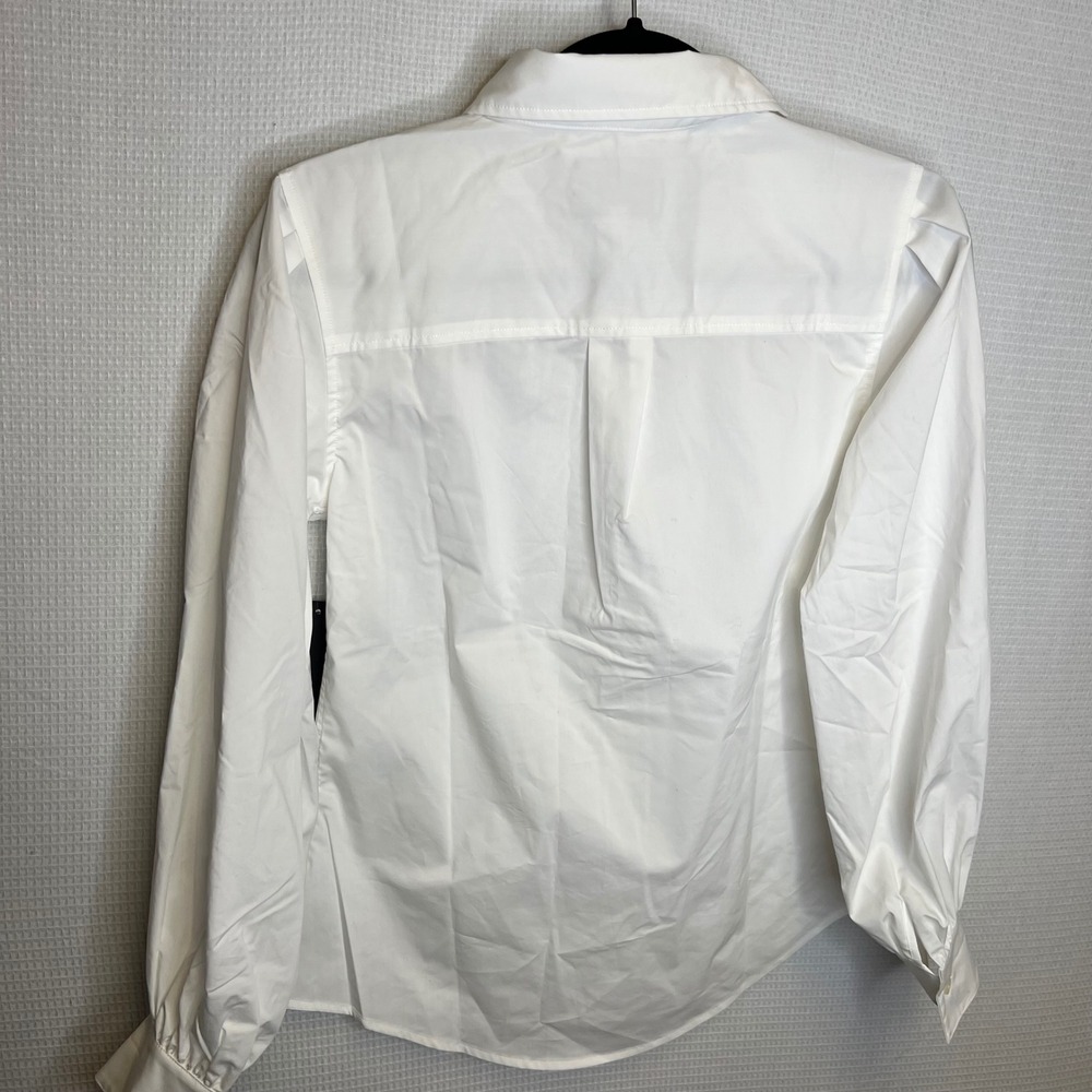 Tuckernuck White Wexler Puff Sleeve Button Down Shirt Blouse Womens XS NEW - Picture 3 of 5